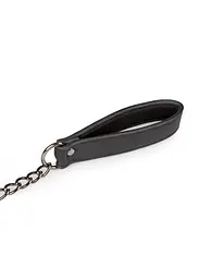 Нашийник EasyToys Leather Collar With Nipple Chains (чорний) - мініатюра 4