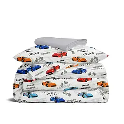 Дитяча постільна білизна в ліжечко RACING CARS CS2, сірий (CarsRacingColor_Grey110x160_140)