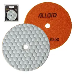 Alloid Pro. Круг алмазний шліфувальний на липучці HEXAGON 100 мм, зерно 200
