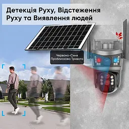 IP PTZ-відеокамера автономна з 4G та сонячною панеллю 3Mp+3Mp Light Vision VLC-9530IG10Z/2C3S (Solar) f=4+8mm, на акумуляторних батареях (75-00359) - мініатюра 2