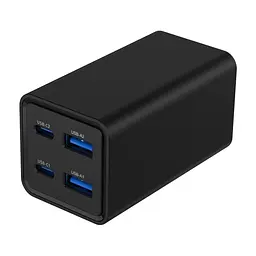 Зарядний пристрій Gembird 2xUSB-C PD65W + 2xUSB QC3.0 30W black (TA-UC-2A2C-PD65-01-BK) - мініатюра 2