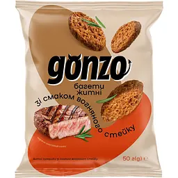 Грінки Gonzo Вогняний стейк житні 50 г