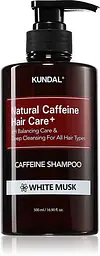 Шампунь проти випадіння «Білий мускус» 500 мл Kundal Natural Caffeine & Intensive Scalp Care Shampoo White Musk
