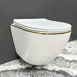 Підвісний унітаз VBI Vulcano gold edge VBI-020402, Золотий - мініатюра 4