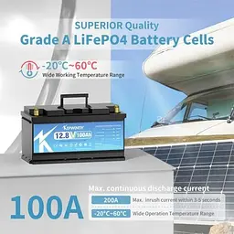 Акумулятор Kepworth LiFePO4 12V (12.8V/100Ah/1280Wh) (KW-12-100) [125501] - мініатюра 5