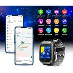 Smart Watch GARMIX PointPRO-200 4G/GPS/WIFI/VIDEO CALL BLACK UA UCRF - мініатюра 4