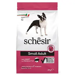 Сухий монопротеїновий корм Schesir Dog Small Adult Ham Шезір для дорослих собак малих порід з шинкою 2 кг (ШСВМВ2)