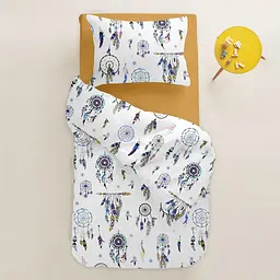 Дитяча постільна білизна в ліжечко BLUE DREAMCATCHER CS3, синій (DreamcatcherBlue_Mustard_140) - мініатюра 2