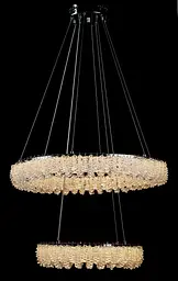 Двоярусна підвісна кришталева люстра L33038/600+400/2 LED (CH) - хром, 182 Вт, діаметр 60 см, від 16 до 25 м2 - мініатюра 3