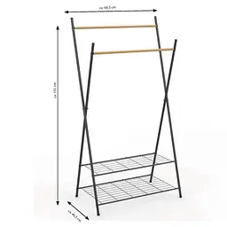 Стійка для одягу Casa Si Garment Rack Bamboo Black (CS92309W04) - мініатюра 5