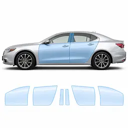 Антигравійна захисна бронеплівка за лекалами для Acura TLX I facelift 2018-2020 - зони дверей і стійки вікон