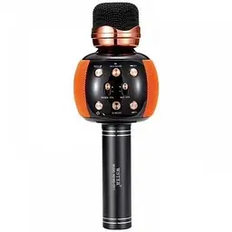 Бездротовий караоке Bluetooth мікрофон з динаміком 5 тембрів голосу USB AUX FM Wster WS-2911 чорно-жовтогарячий - мініатюра 4