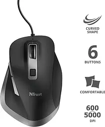 Комп'ютерна миша Trust Fyda ComFortable ECO USB-A чорно-сірий teh0014012 - мініатюра 3