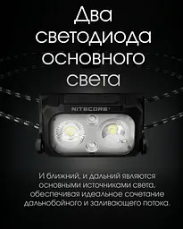 Налобний легкий ліхтарик Nitecore NU25 UL New з білим та червоним світлом (Чорний) - мініатюра 4