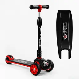 Самокат Best Scooter 24х58х67-77 см Чорно-червоний 000231612 - мініатюра 2