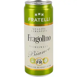 Напій винний Fratelli Fragolino Bianco білий напівсолодкий слабоалкогольний ігристий 6-6.9% 0.33 л (828585) - мініатюра 2