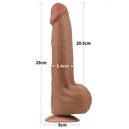 Фалоімітатор LoveToy Sliding-Skin Dual Layer Dong 29 см коричневий - мініатюра 18