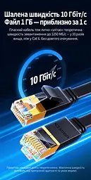 Плоский мережевий кабель UGREEN NW106 2 м патч-корд Ethernet RJ45 штекер на RJ45 штекер Cat 7 до 10 Гбіт/с екранований U/FTP жили з чистої міді 600 МГц чорний (11261) - мініатюра 9