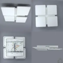 Керована світлодіодна люстра Керована світлодіодна люстра AERO square 70W 4S-ON/OFF-455х455х60-WHITE ESLLSE - мініатюра 5