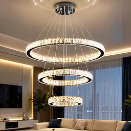 Світлодіодна люстра Splendid Ray L50603/70+50+30/3 LED з кришталем, хром, 160 Вт, з пультом і димером - мініатюра 2