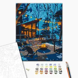 Картина за номерами Вечір у світлі гірлянд BS54486 Різнокольоровий shop (9995482468855) - мініатюра 2