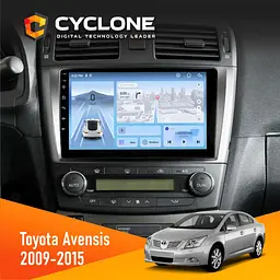 Штатна магнітола Toyota Avensis 2008-2015 Black Cyclone C9-012 4x64, DSP, 4G Cyclone (НФ-00008999)