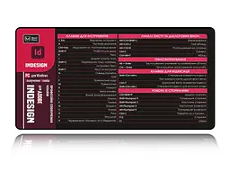 Великий килимок для мишки WorkPlaceShop Поєднання клавіш для InDesign 600 x 300 мм