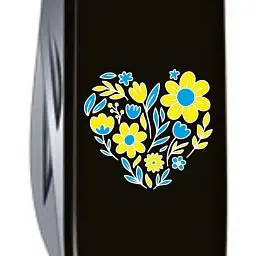 Ніж Victorinox Spartan Ukraine 91 мм Чорний Квіткове серце (1.3603.3_T1246u) - мініатюра 2
