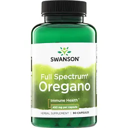 Листя орегано Swanson Oregano 450 mg Full Spectrum 90 капсул