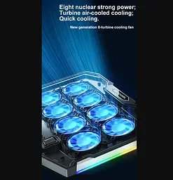 Охолоджувальна підставка для ноутбука до 17.3 дюймів Ice Coorel K-10 8xfans 2xUSB LCD RGB - мініатюра 2