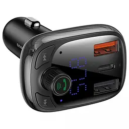 АЗП FM модулятор Baseus S-13 36W (2USB-A/1C) (CCMT000101) Чорний - мініатюра 3