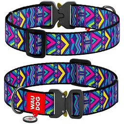 Нашийник для собак Waudog Nylon Інді, з QR паспортом, металева пряжка-фастекс, XXL, 43-70х3,5 см - мініатюра 3