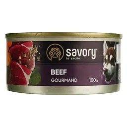 Вологий корм для дорослих собак всіх порід Savory Dog Gourmand з яловичиною 100 г - мініатюра 2