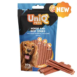 Ласощі для собак UniQ PETS Стіки з конини та яловичини, 80 г