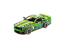 Дерев'яний 3D конструктор Muscle car GT, Puzzleоk (Puz-00640), 162 дет. (зелена) - мініатюра 2