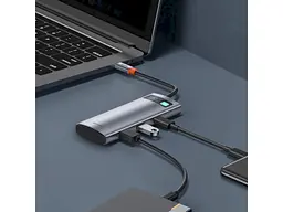 Мультипортовий адаптер BASEUS Metal Gleam Series 7-in-1 Multifunctional Type-C HUB Gray (WKWG020113) - мініатюра 11