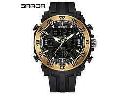 Чоловічий наручний годинник 6029 Black-Gold Sanda acs0030956 - мініатюра 2
