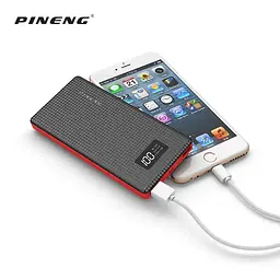 Портативний зовнішній акумулятор Pineng PN-963 10000 mAh Power Bank Чорний - мініатюра 2