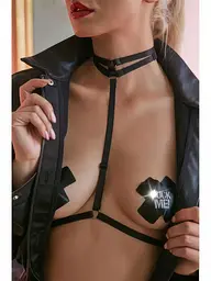 Вінілові наклейки на соски з принтом 'Fuck Me!' One size Чорний K000253 - мініатюра 2