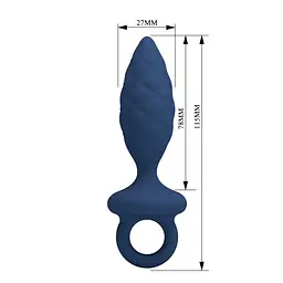 Анальна пробка Mr. Play Butt Plug with Loop S, 11.5 см (синій) - мініатюра 5