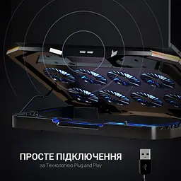 Охолоджувальна підставка для ноутбука GamePro Black (CP870) - мініатюра 6