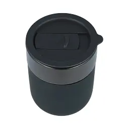 Кавові чашки 295 мл з кришками OldBro Cute Travel Mugs з захисним силіконовим чохлом Black - мініатюра 2