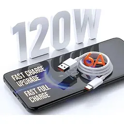 Кабель Data Cable Mi Turbo / Hyper Charge 120W / 6A 1m USB на Type-C / USB-C для Xiaomi white - мініатюра 6