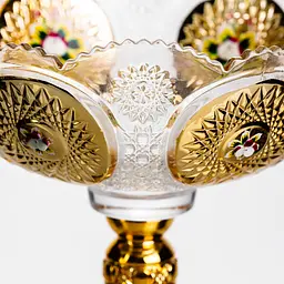 Ваза для фруктів скляна Gold Glass 22 см Yongkang HP-34-140 - мініатюра 3