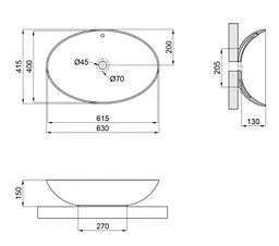 Раковина Qtap Dove без донного клапана QT06113077WN - мініатюра 6