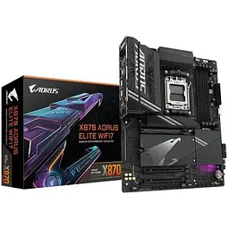 Материнська плата Gigabyte AM5 X870 Aorus Elite WIFI7, X870, 4xDDR5, Int.Video (CPU), 4xSATA3, 3xM.2, 1xPCI-E 16x 5.0, 2xPCI-E 16x, Realtek 2.5GbE, WiFi 7, Bluetooth 5.4, 8xUSB3.2/6xUSB2.0, 3xType-C, HDMI, ATX - мініатюра 2