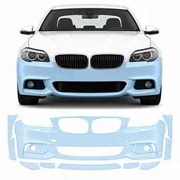 Антигравійна захисна бронеплівка за лекалами для BMW 5 Series F10 2010-2013 - передній бампер