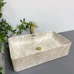 Умивальник VBI Arabba M beige stone matt накладний VBI-013504 - мініатюра 1