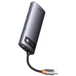 Перехідник HUB Baseus Metal Gleam Series 6-in-1 Multifunctional Type-C (WKWG080013) Gray - мініатюра 4