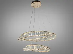 Підвісна LED-люстра Diasha D8812/600+400B G, кришталеві кільця Ø100 і Ø60 см, 86 W, пульт ДК - мініатюра 3
